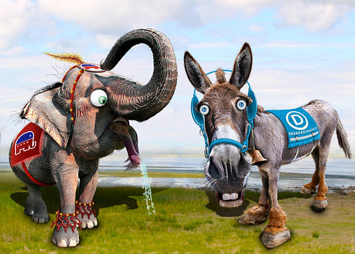 Democratic Donkey & Republican Elephant - Caricatures, From FlickrPhotos