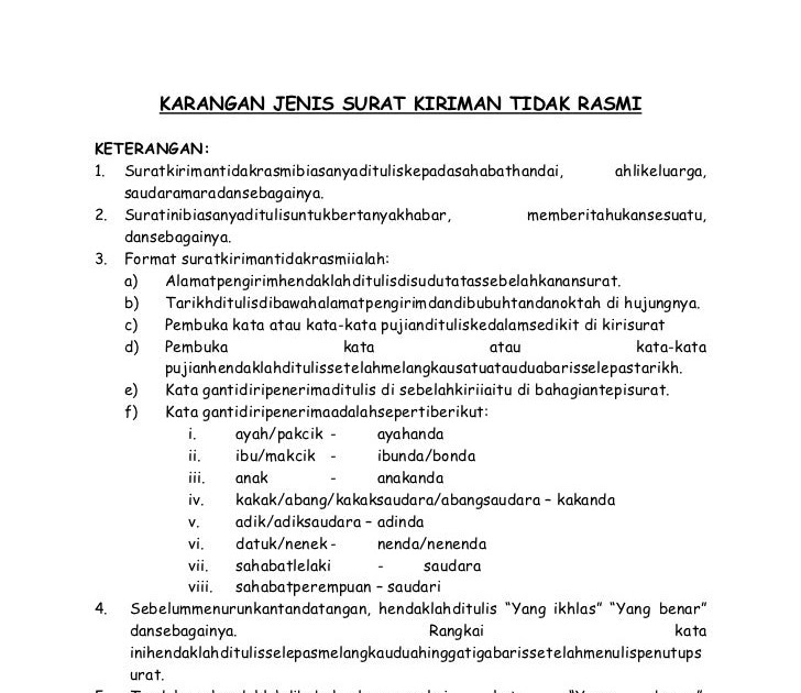 Contoh Karangan Spm Surat Rasmi Tidak Hadir Ke Sekolah 