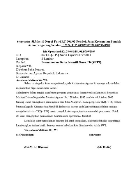 Contoh Proposal Permohonan Bantuan Dana Ke Perusahaan ...