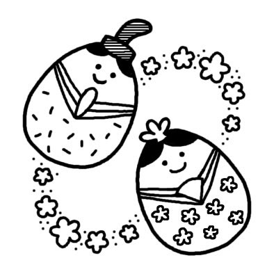 無料イラスト画像 75 ひな祭り イラスト 白黒