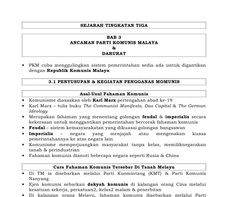 Soalan Objektif Sejarah Tingkatan 3