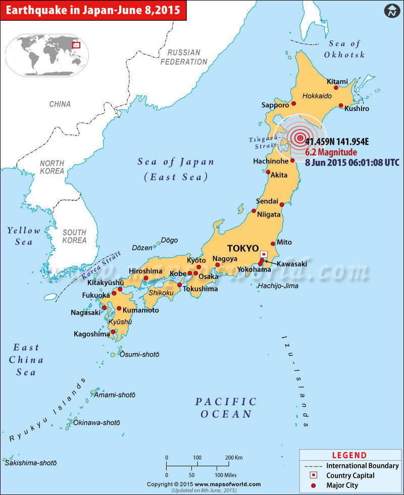 In 1886, the three prefectures were demoted, and hokkaido was put under the hokkaido agency (北海道庁). Japan Earthquakes Map Areas Affected By Earthquakes In Japan