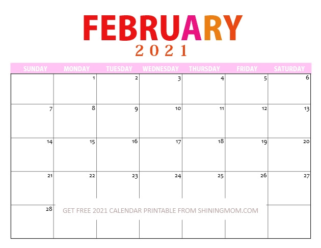 Printable february 2021 calendar templates. Lovely 2021 Printable Calendar Pdf To Use For Free Laptrinhx News