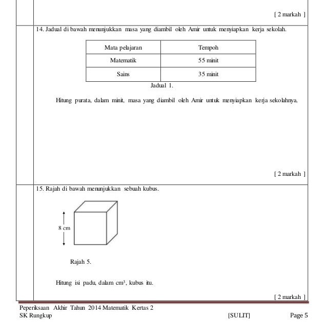 Soalan Matematik Tahun 4 Pat - Sample Site f