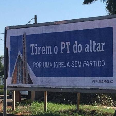 Outdoor de campanha criada por grupo de insatisfeitos com o arcebispo de Londrina (PR), dom Geremias Steinmetz - Reprodução/WhatsApp