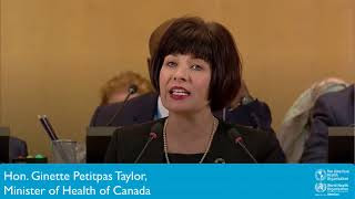 Hon. Ginette Petitpas Taylor, Minister of Health of Canada Hon. Ginette Petitpas Taylor, Minister of Health of Canada (Speaking in the name of the Americas Region), From YouTubeVideos