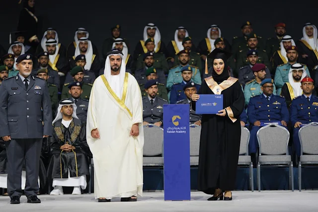 non Branded Images2 Abu Dhabi, UAE, His Highness Lieutenant General Sheikh Saif bin Zayed Al Nahyan, Deputy Prime Minister and Minister of Interior, has attended Rabdan Academy's graduation ceremony at Abu Dhabi National Exhibition Centre (ADNEC). His Highness personally handed certificates to more than 600 graduates, representing various master's, bachelor's, and diploma programmes. Among them, 37 graduates earned distinction with honours, and 85 achieved the rank of excellence.  The master's programmes saw 114 students graduate, while the various bachelor’s programmes had 431 graduates. Additionally, 67 students successfully completed diploma and higher diploma programmes. His Highness congratulated the graduates and their parents on their graduation, extending his wishes for more pioneering achievements and successes in their practical lives, aligning with their aspirations and the vision of the wise leadership. His Highness emphasised the crucial role the graduates would play in various national entities and the importance of applying the knowledge and skills acquired from this Strategic Educational Institution to strengthen the national resilience at various levels.  His Highness encouraged the graduates to persistently enhance their skills and knowledge to adapt to global changes, meet the leadership's aspirations in empowering the Emirati people and supply the national institutions with proficient national experts exhibiting top-notch competence and professionalism.  His Highness also commended Rabdan Academy for bolstering the national resilience system through a combination of academic and vocational education. His Highness also appreciated the academy's efforts in creating specialised academic and training programmes of international calibre in safety, security, defence, emergency preparedness and crisis management.  James Morse, President of Rabdan Academy, delivered a welcome speech to the audience, expressing gratitude to His Highness for his support to the academy. Morse emphasised the significance of this momentous occasion, marking the culmination of a journey filled with hard work, as the academy proudly graduates a new generation of skilled Emirati professionals dedicated to serving and safeguarding the UAE's security, safety and prosperity.  Morse also highlighted that the academy has defined clear strategic objectives to foster the personal growth of its students, equip them with essential knowledge and skills, while empowering them to excel in their professional lives, which, in turn, will enrich their experiences and enable them to unlock their full potential, becoming active and influential contributors in their society.  The graduation ceremony marked a significant milestone for Rabdan Academy as it celebrated the first batch of 114 postgraduate students from specialised programmes in MSc Systems Engineering Specialising in Defence, MSc in Intelligence Analysis and MSc in Policing and Security Leadership. The graduates expressed their pride in successfully completing this crucial phase of their academic and professional journey at Rabdan Academy, acknowledging the academy's significant role in preparing and qualifying them according to the highest global standards, while also fostering their leadership qualities and equipping them with the utmost skills and knowledge to embark on a pioneering path in their careers, an exceptional achievement that aligns perfectly with the aspirations of the wise leadership.  non Branded Images    non Branded Images2   non branded_20230919_HH SBZ_Rabdan Academy Graduation   non branded_20230919_HH SBZ_Rabdan Academy Graduation10   non branded_20230919_HH SBZ_Rabdan Academy Graduation11   non branded_20230919_HH SBZ_Rabdan Academy Graduation12   non branded_20230919_HH SBZ_Rabdan Academy Graduation2   non branded_20230919_HH SBZ_Rabdan Academy Graduation4   non branded_20230919_HH SBZ_Rabdan Academy Graduation6   non branded_20230919_HH SBZ_Rabdan Academy Graduation9