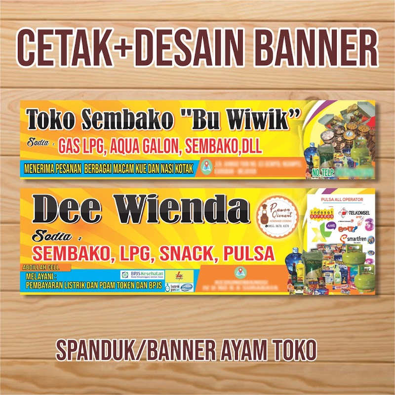 Inilah Banner Toko Sembako, Meja Kasir