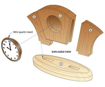Desk clock woodworking plans