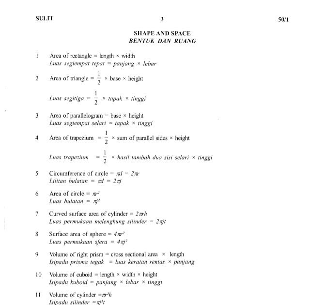 Soalan Matematik Tingkatan 2 Rumus Algebra - Terengganu y