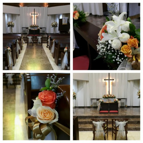 Dekorasi rangkaian bunga area pemberkatan nikah dan rangkaian. Paket Dekorasi Gereja Jakarta Tangerang Toko Bunga Angelhouse Florist Alam Sutera