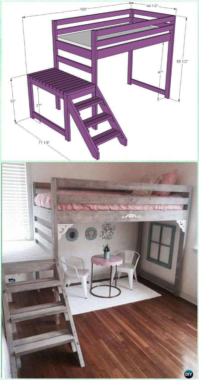 So, if you have a small roof and you want to fit both a bed and a study desk, these plans will come handy to you. Diy Kids Bunk Bed Free Plans Picture Instructions