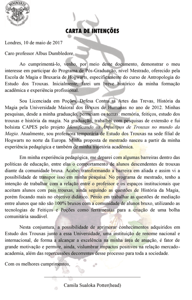 Carta De Motivacao Faculdade Exemplos - Sample Site y