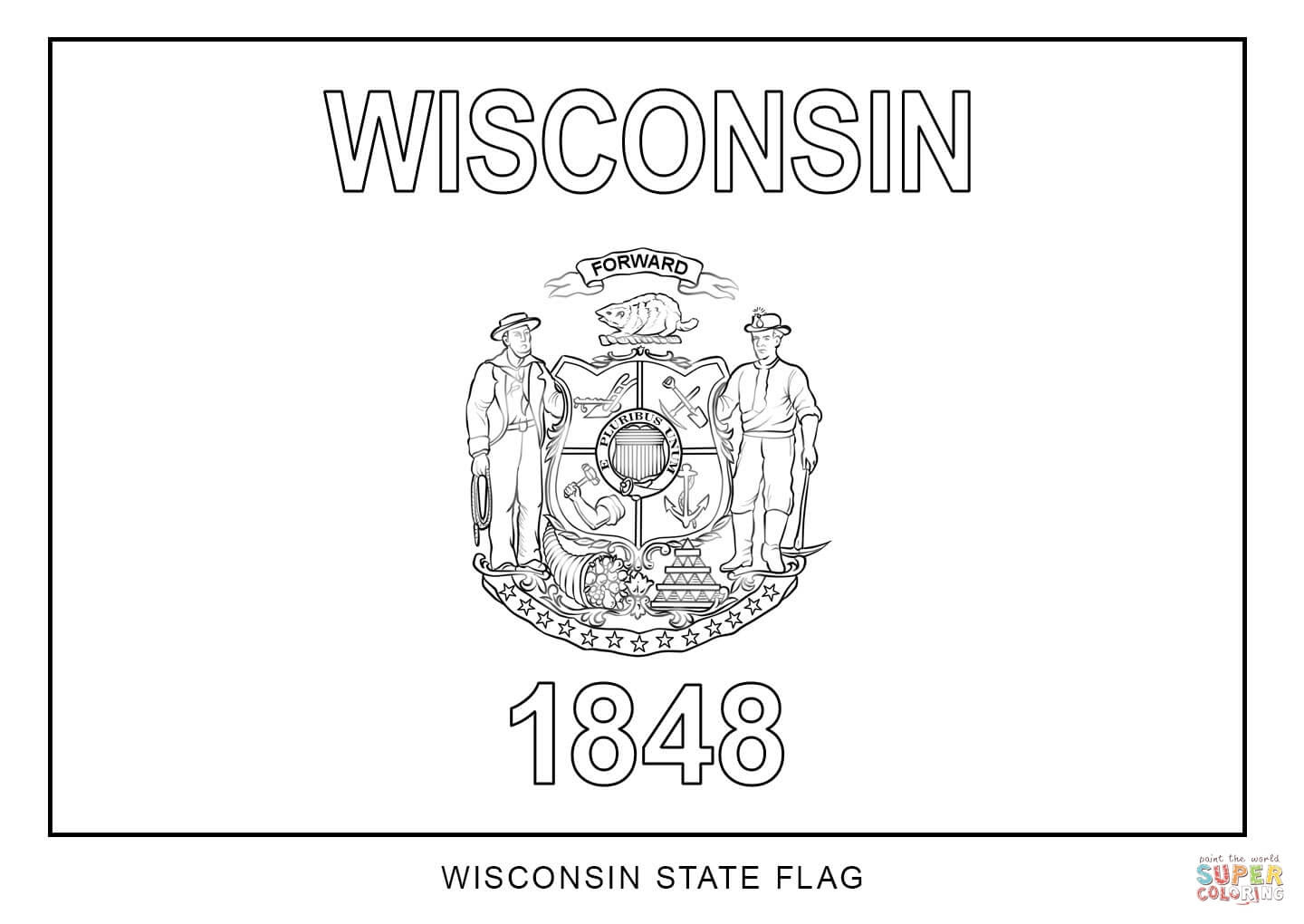 Arkansas countries cultures arkansas state seal coloring pages for. Wisconsin State Flag Coloring Page Free Printable Coloring Pages