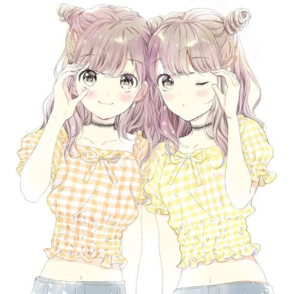 ペア画 イラスト 友達 可愛い