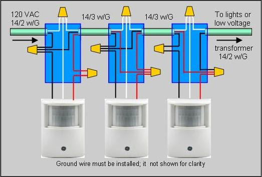 Wiring a switched outlet wiring diagram 3 way switch wiring diagram: How To Wire 2 Or More Motion Sensors To The Same Lights