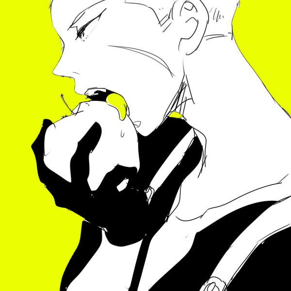 Testter かっこいい りんご を 持つ イラスト