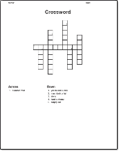 Our collection of free printable crossword puzzles for kids is an easy and fun way for children and students of all ages to become familiar with a subject or just to enjoy themselves. Make Your Own Printable Crossword Puzzles A To Z Teacher Stuff Tools Worksheet Makers Word Search Generator Custom Handwriting Sheets Crossword Puzzles
