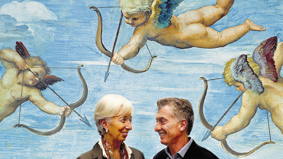 El ministro de Hacienda, Nicolás Dujovne, con la titular del Fondo Monetario Internacional, Christine Lagarde.