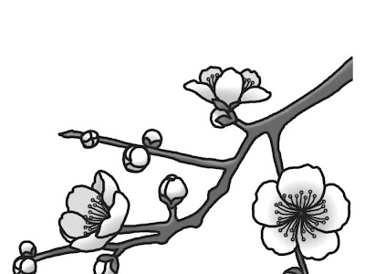 最高のコレクション かっこいい 梅 の 花 イラスト 白黒 254852