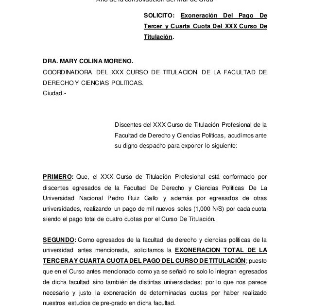 Carta De Exoneracion De Pago De Matricula - About Quotes q