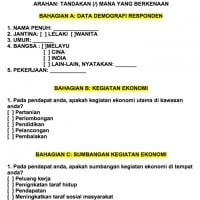 Contoh Borang Soal Selidik Kegiatan Ekonomi Tingkatan 3 