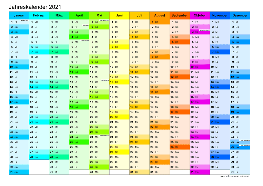 Kalender 2021 Zum Ausdrucken