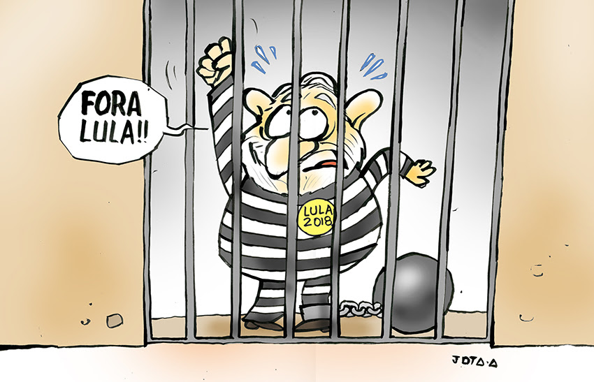 Resultado de imagem para lula preso charges