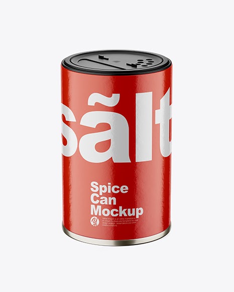 Download Carton Spice Can Mockup - Front View (High Angle Shot ...