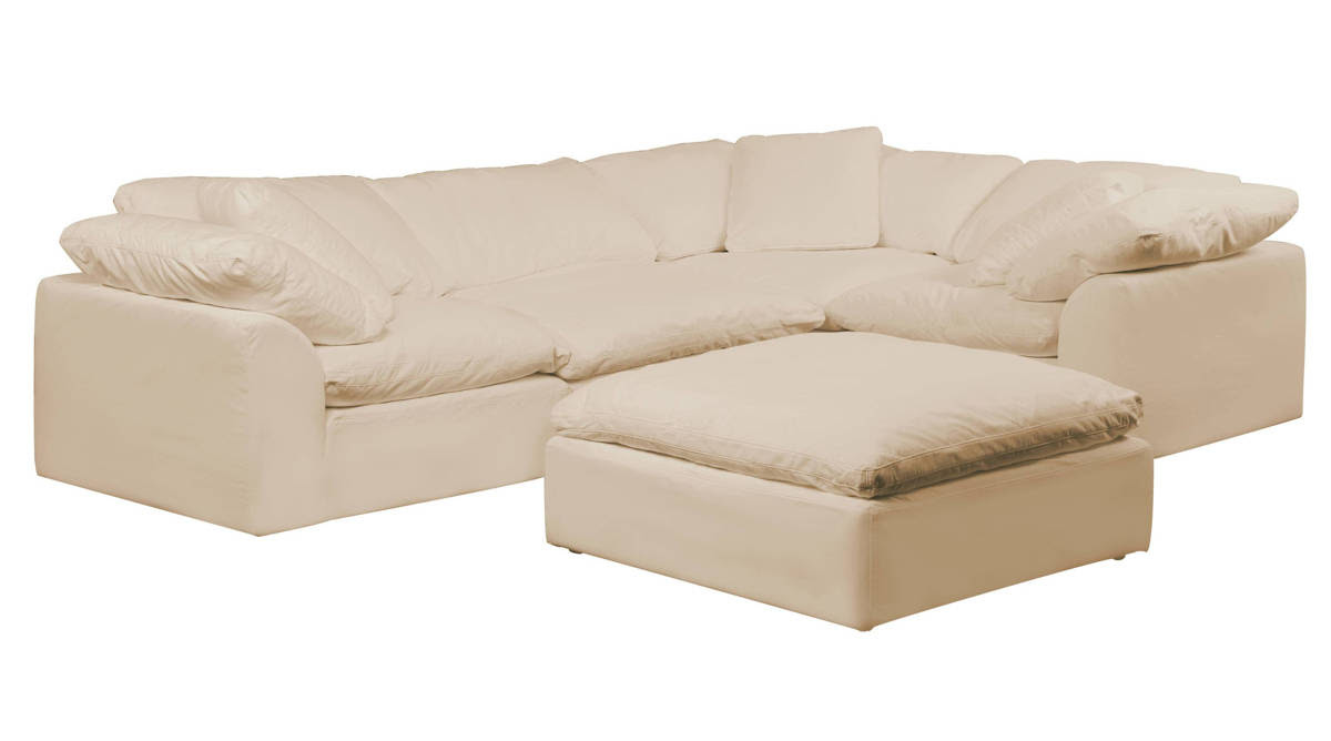 Just a guy playing games and streaming for fun. Sunset Trading Cloud Puff Tan Slipcovered L Shaped 5pc Sectional With Ottoman The Classy Home