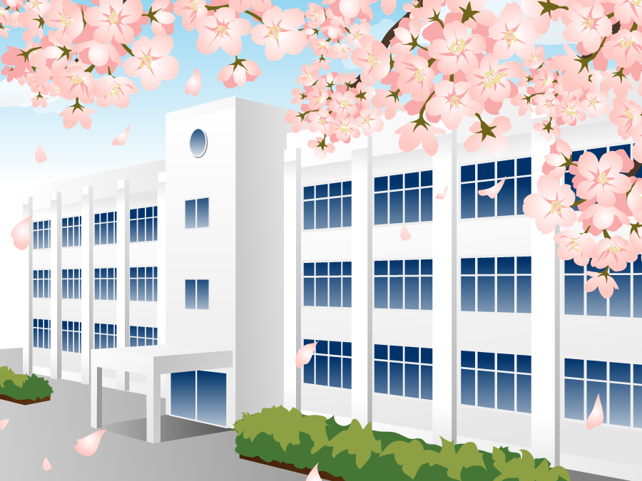 美しい花の画像 50 校舎 学校 イラスト リアル