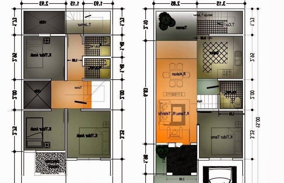 Desain Rumah  Minimalis 2 Lantai Ukuran  6x10  GRAPEFRUIT 
