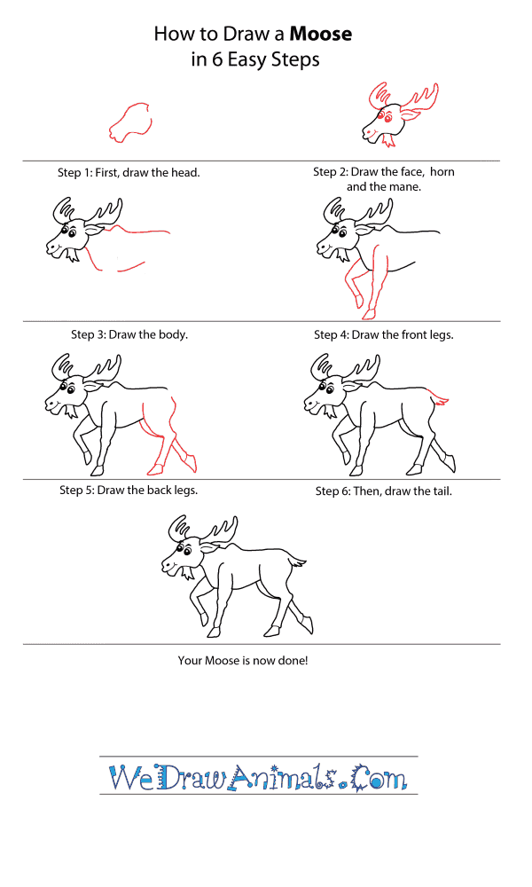How To Draw A Moose Easy - Kal-Aragaye