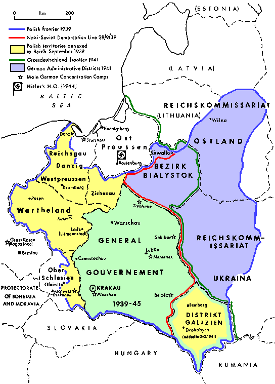 map of poland 1939