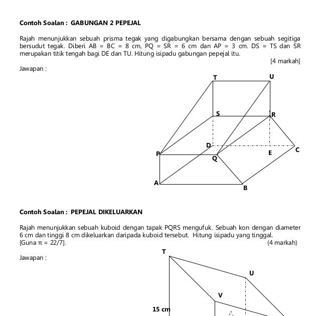 Contoh Soalan Isipadu Silinder - Contoh Cing