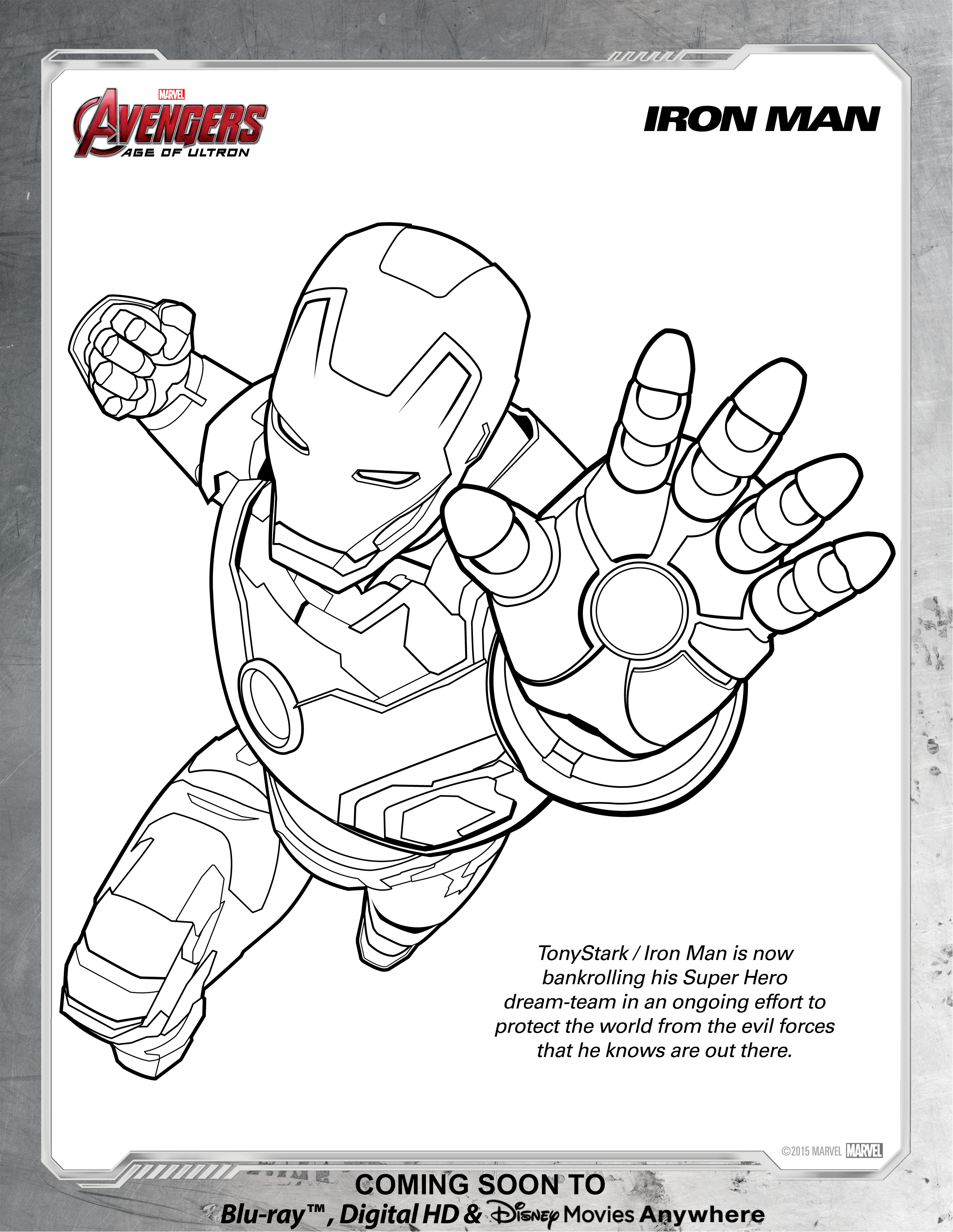Marvel avengers coloring pages are a fun way for kids of all ages to develop creativity, focus, motor skills and color recognition. Avengers Iron Man Coloring Page Disney Movies