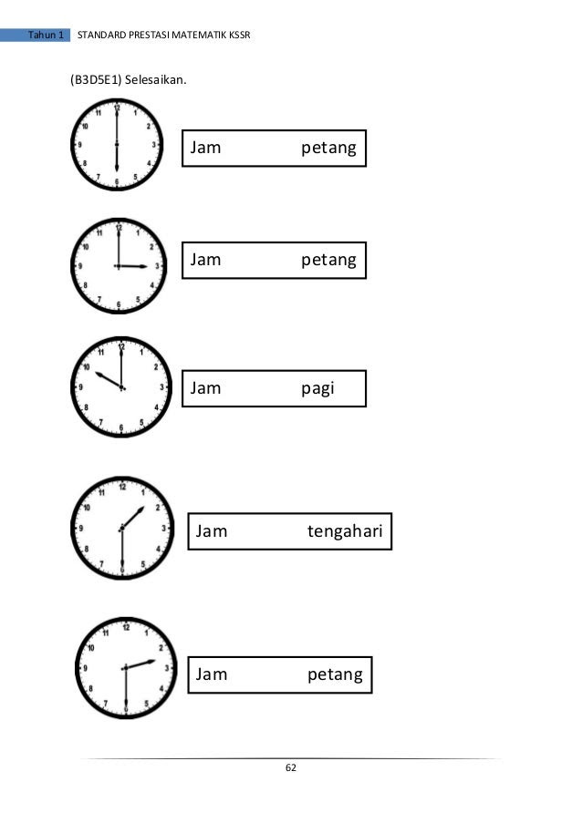 Soalan Matematik Jam Dan Waktu - Selangor v