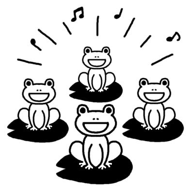動物画像無料 新鮮なカエル イラスト 白黒
