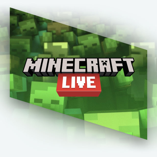 The Minecraft Live logo against a background of Minecraft zombies.