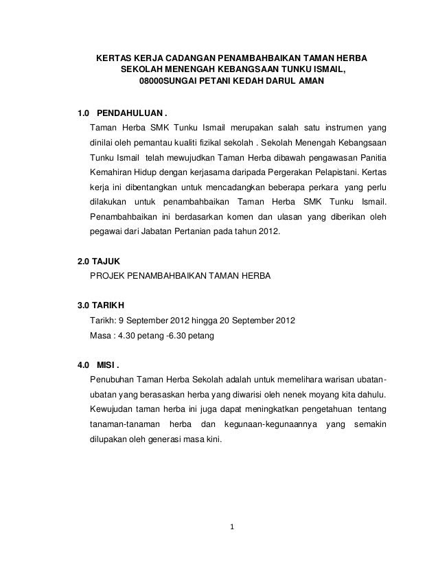 Contoh Kertas Kerja Rancangan Kewangan - Contoh U