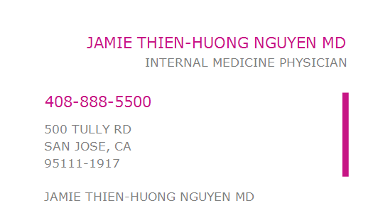 Thien nguyen is an actress, known for actress wanted (2018), level iii the motion picture and string theory (2013). 1053442020 Npi Number Jamie Thien Huong Nguyen Md San Jose Ca Npi Registry Medical Coding Library Www Hipaaspace Com C 2021
