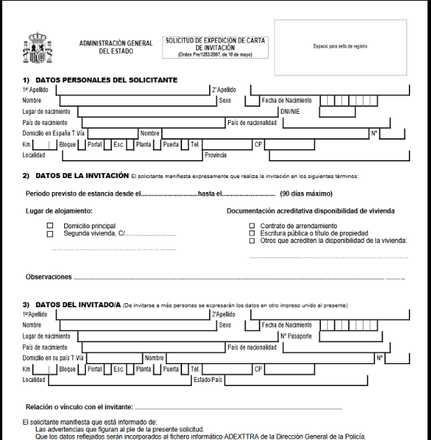 Carta De Invitacion Modelo 790 - l Carta De