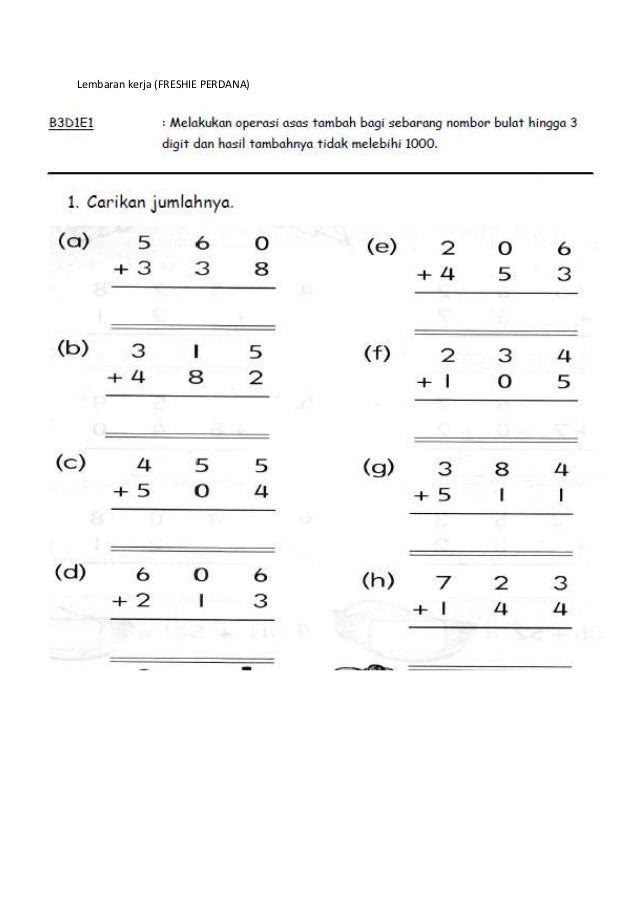 Soalan Matematik Tahun 6 Mengikut Topik - Persoalan m