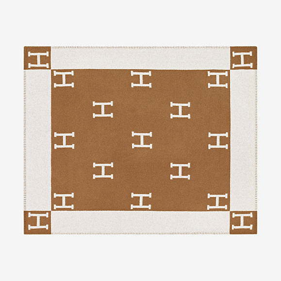Inshere oversized coffee brown camel solid color cotton knit woven throw blanket cover with tassels fringe lightweight soft cozy warm home decor for couch bed chair sofa 51''x67''. Hermes Blanket Avalon Signature H Ecru And Camel Throw Blanket Tc