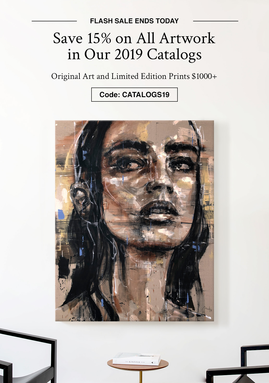 FLASH VENDA TERMINA AMANHÃ |  Economize 15% em todas as obras de arte em nossos catálogos de 2019 Arte original e edição limitada imprime $ 1000+ |  Código: CATÁLOGO19