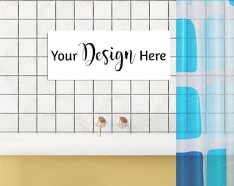 Download Bathroom Sign Mockup, Blank Bathroom Wall for Sign, Wall for Art Display - Free PSD Mockups ...