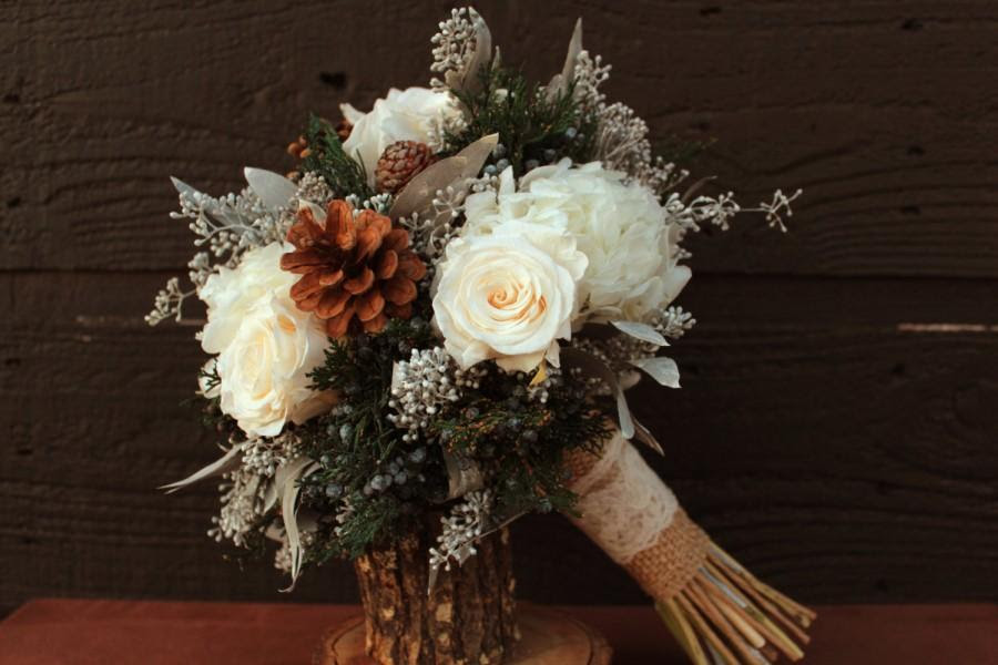 Maybe you would like to learn more about one of these? Rustic Winter White Wedding Bouquet Winter Wedding Bouquet Winter Brides Bouquet Woodland Pinecone Rose And Hydrangea Bridal Bouquet 2540359 Weddbook