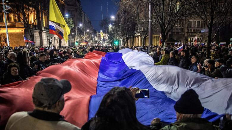 Russian supporters stage protest rallies in Serbia and Central African Republic.