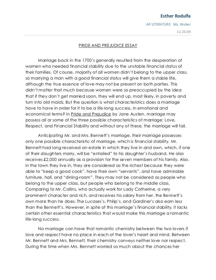 critical essays on pride and prejudice