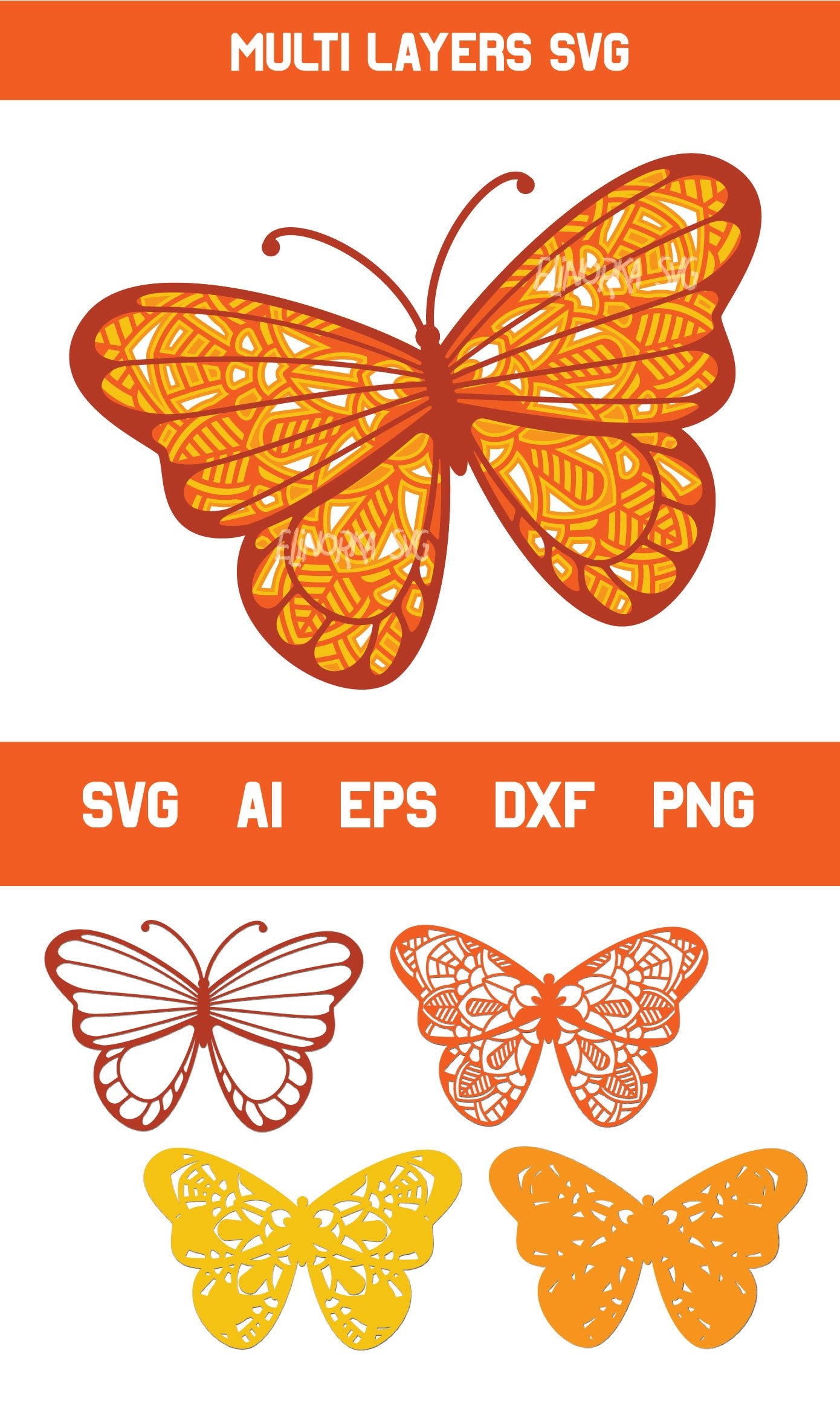 Download Layered Layered Butterfly 3D Mandala Svg - Free Layered SVG Files - Download Layered Layered ...